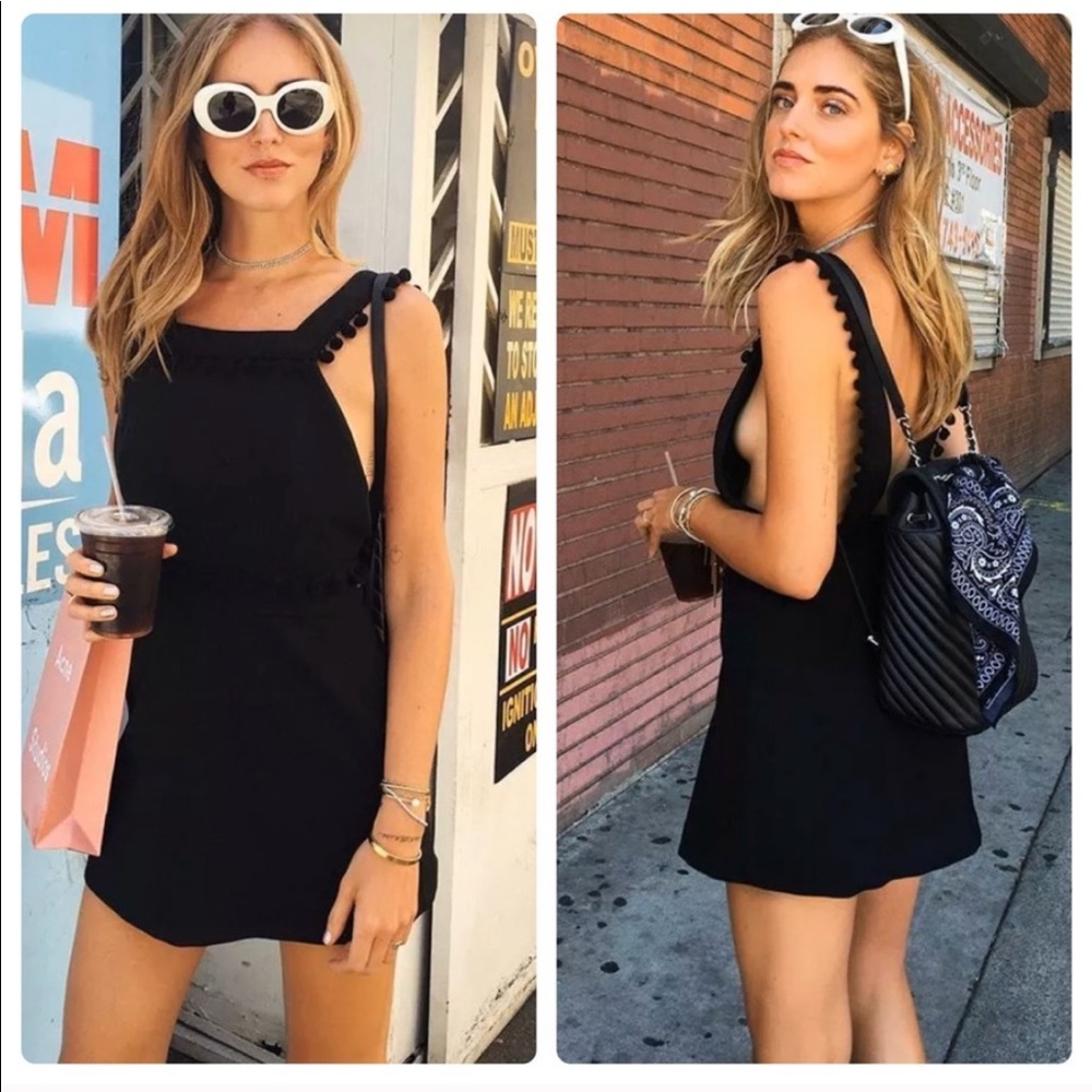 Zara Pinafore dress with PomPoms